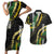 Hawaii Aloha Kakau Couples Matching Short Sleeve Bodycon Dress and Hawaiian Shirt Puakenikeni and Maile Lei Twist