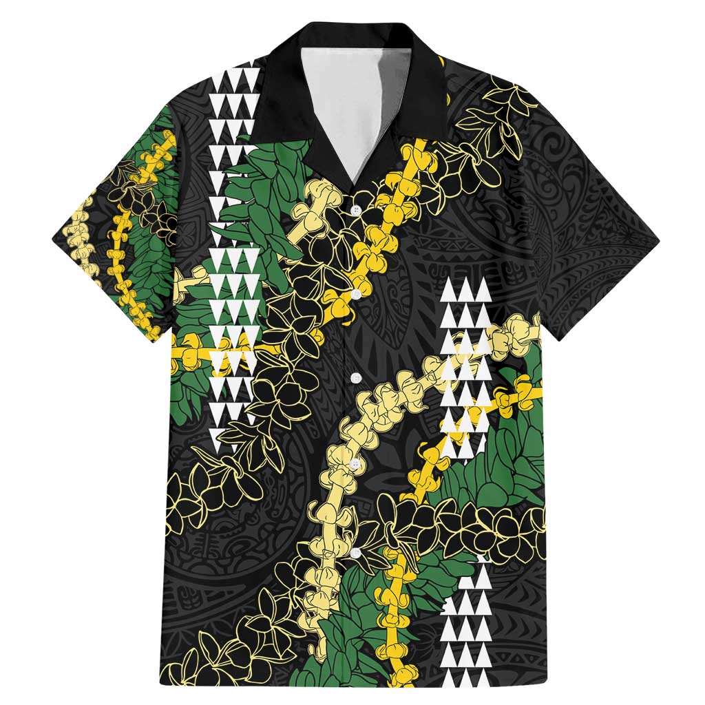 Hawaii Aloha Kakau Family Matching Mermaid Dress and Hawaiian Shirt Puakenikeni and Maile Lei Twist