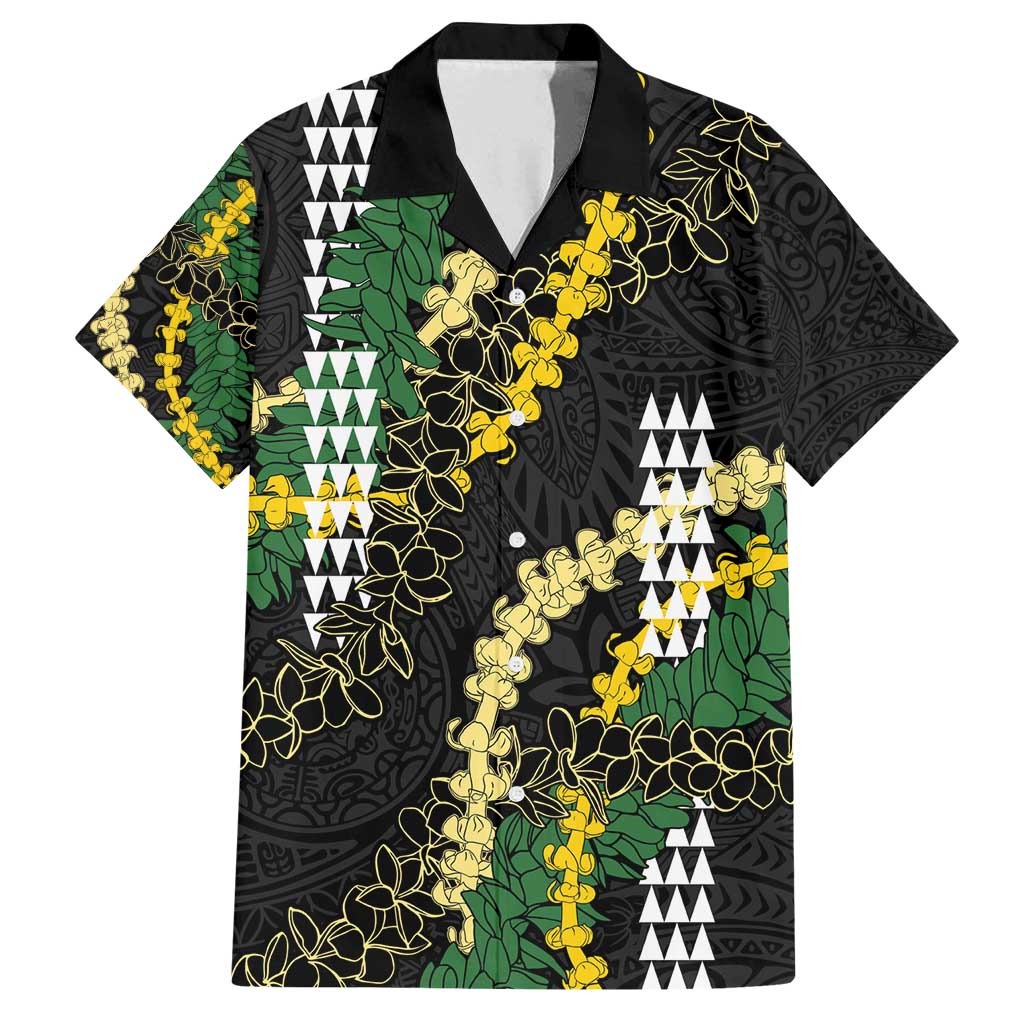 Hawaii Aloha Kakau Family Matching Off Shoulder Maxi Dress and Hawaiian Shirt Puakenikeni and Maile Lei Twist