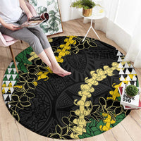 Hawaii Aloha Kakau Round Carpet Puakenikeni and Maile Lei Twist LT7 - Polynesian Pride
