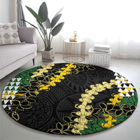 Hawaii Aloha Kakau Round Carpet Puakenikeni and Maile Lei Twist LT7 - Polynesian Pride