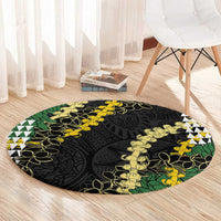 Hawaii Aloha Kakau Round Carpet Puakenikeni and Maile Lei Twist LT7 - Polynesian Pride