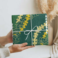 Hawaii Aloha Kakau Wrapping Paper Green Puakenikeni and Maile Lei Twist