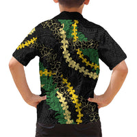 Hawaii Puakenikeni - Maile Lei Kid Hawaiian Shirt Obsidian Black