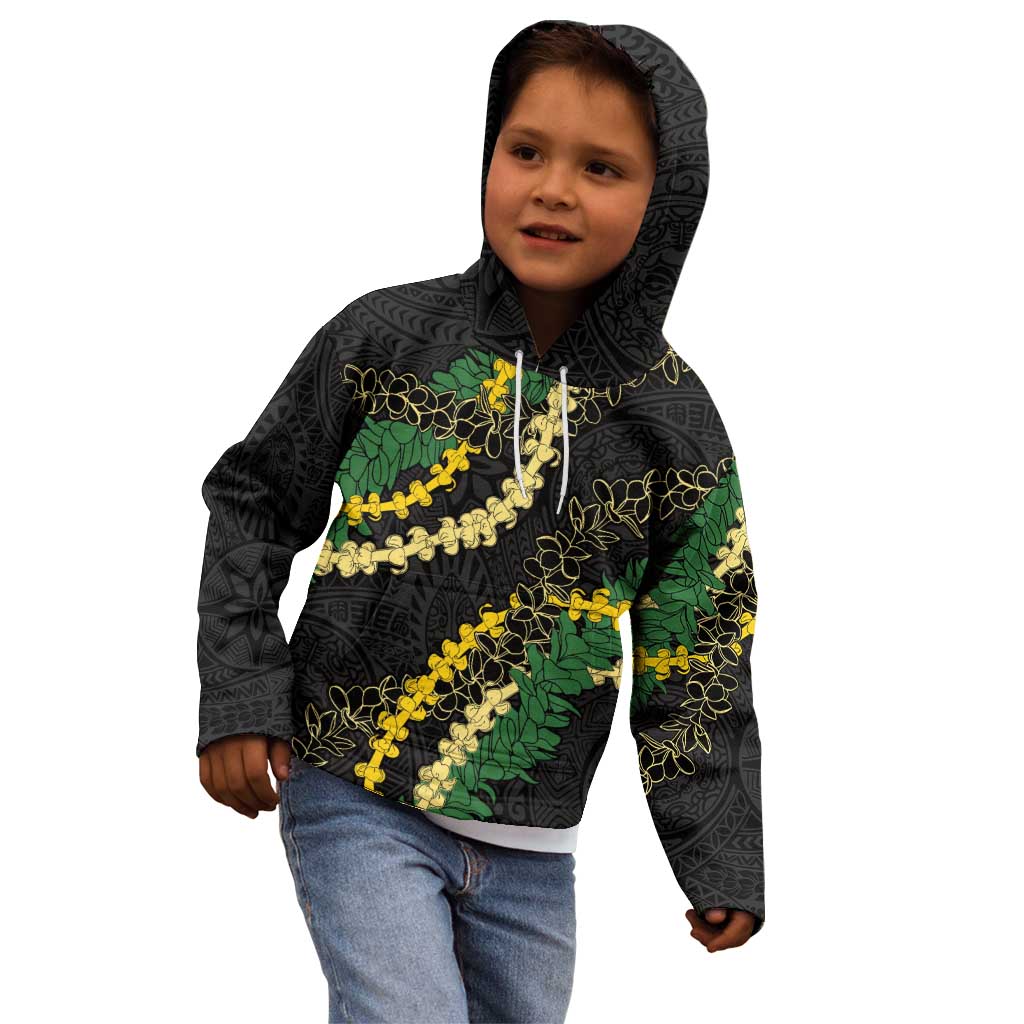 Hawaii Puakenikeni - Maile Lei Kid Hoodie Obsidian Black LT7 - Polynesian Pride