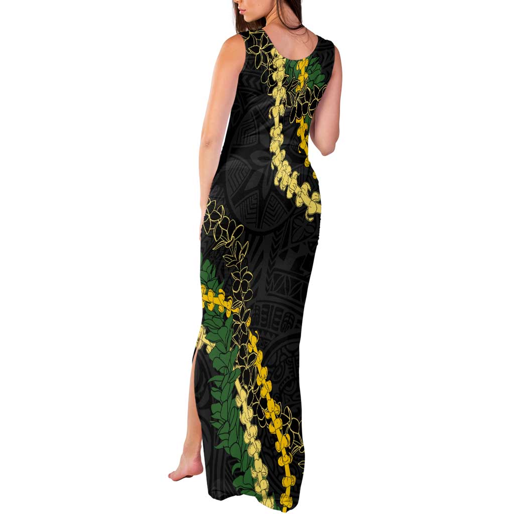 Hawaii Puakenikeni - Maile Lei Tank Maxi Dress Obsidian Black