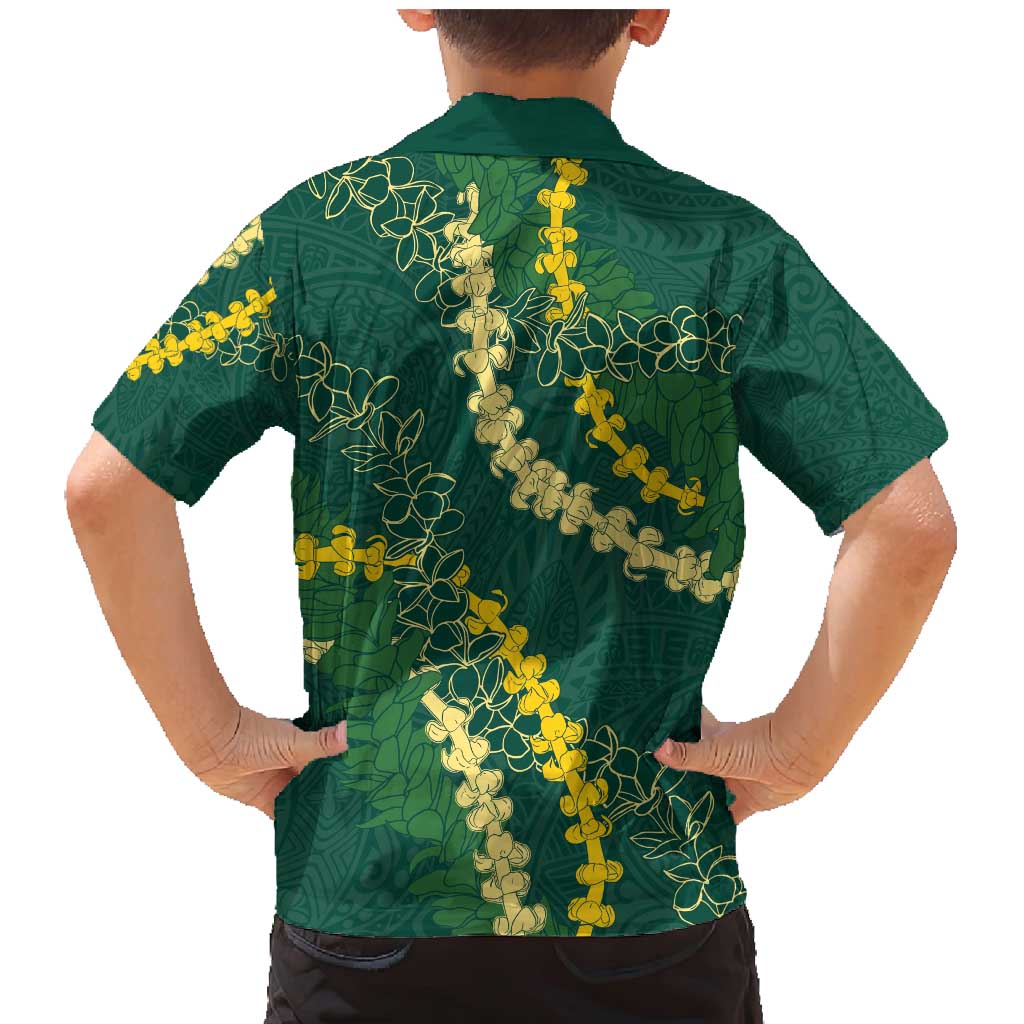 Hawaii Puakenikeni - Maile Lei Family Matching Mermaid Dress and Hawaiian Shirt Sage Green