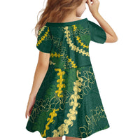 Hawaii Puakenikeni - Maile Lei Family Matching Off The Shoulder Long Sleeve Dress and Hawaiian Shirt Sage Green