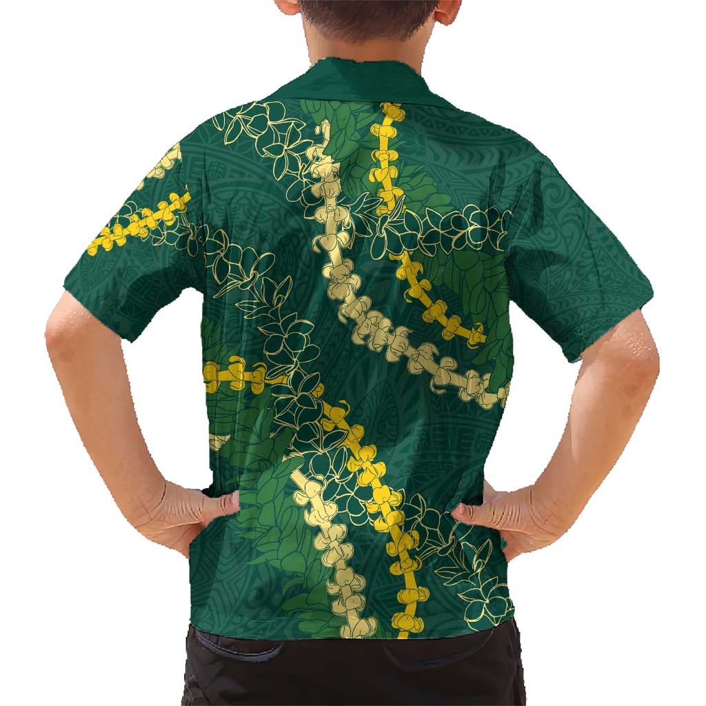 Hawaii Puakenikeni - Maile Lei Kid Hawaiian Shirt Sage Green