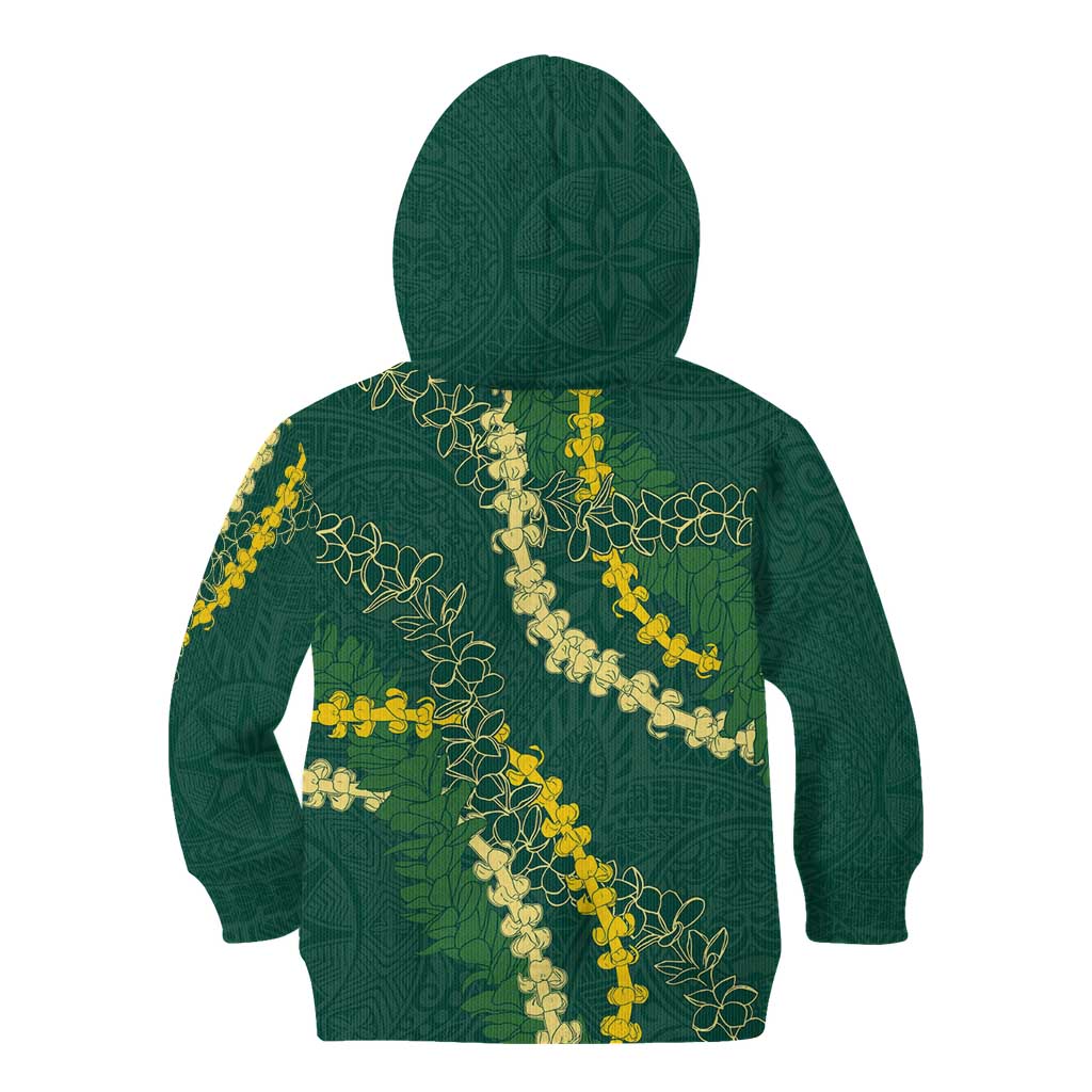 Hawaii Puakenikeni - Maile Lei Kid Hoodie Sage Green LT7 - Polynesian Pride
