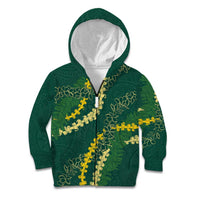 Hawaii Puakenikeni - Maile Lei Kid Hoodie Sage Green LT7 Zip Hoodie Sage Green - Polynesian Pride