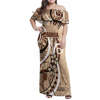 Samoa Siapo Classic Motif Family Matching Off Shoulder Maxi Dress and Hawaiian Shirt Manuia le tuto’atasi o Samoa Independence