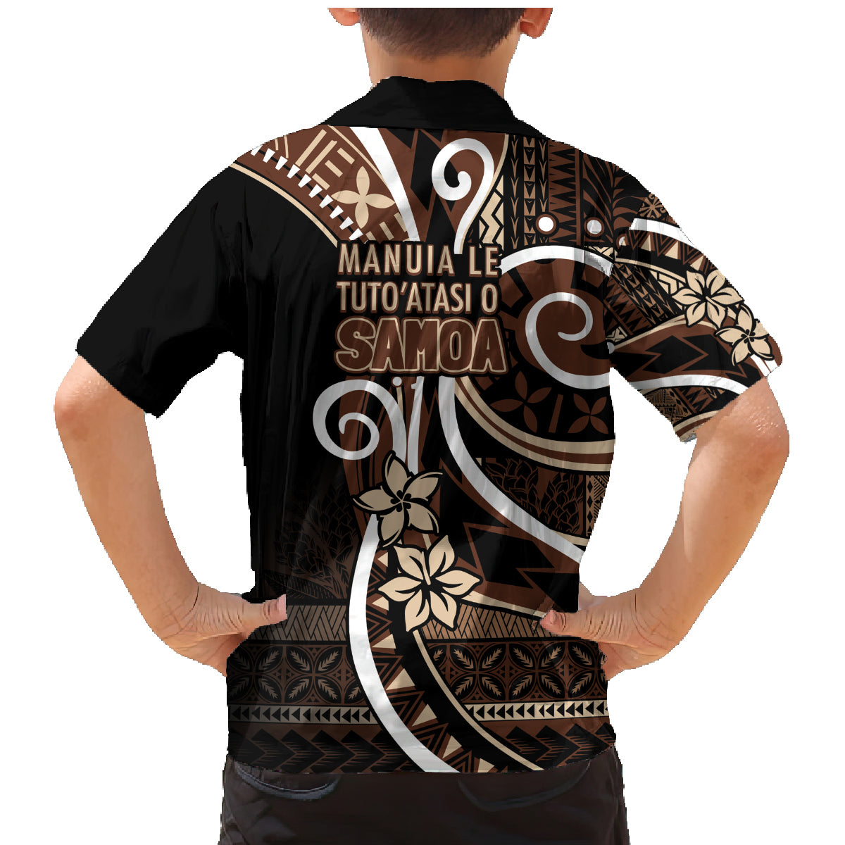 Samoa Siapo Classic Motif Family Matching Mermaid Dress and Hawaiian Shirt Manuia le tuto’atasi o Samoa Independence Black Style