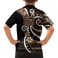 Samoa Siapo Classic Motif Family Matching Tank Maxi Dress and Hawaiian Shirt Manuia le tuto’atasi o Samoa Independence Black Style