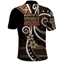 Samoa Siapo Classic Motif Polo Shirt Manuia le tuto’atasi o Samoa Independence Black Style