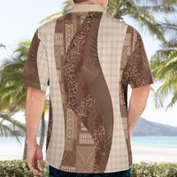 Polynesian Tribal Pattern Patchwork Picturesque Hawaiian Shirt Mocha