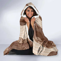 Polynesian Tribal Pattern Patchwork Picturesque Hooded Blanket Mocha