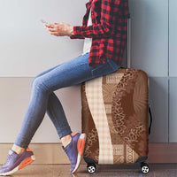 Polynesian Tribal Pattern Patchwork Picturesque Luggage Cover Mocha