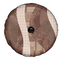 Polynesian Tribal Pattern Patchwork Picturesque Spare Tire Cover Mocha
