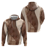 Polynesian Tribal Pattern Patchwork Picturesque Zip Hoodie Mocha