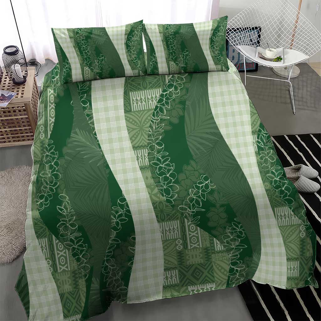 Polynesian Tribal Pattern Patchwork Picturesque Bedding Set Sage Green