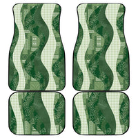 Polynesian Tribal Pattern Patchwork Picturesque Car Mats Sage Green