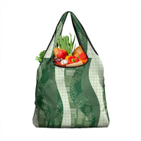 Polynesian Tribal Pattern Patchwork Picturesque Grocery Bag Sage Green
