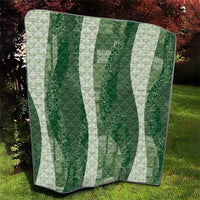 Polynesian Tribal Pattern Patchwork Picturesque Quilt Sage Green