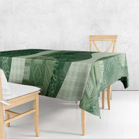 Polynesian Tribal Pattern Patchwork Picturesque Tablecloth Sage Green