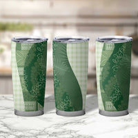 Polynesian Tribal Pattern Patchwork Picturesque Tumbler Cup Sage Green