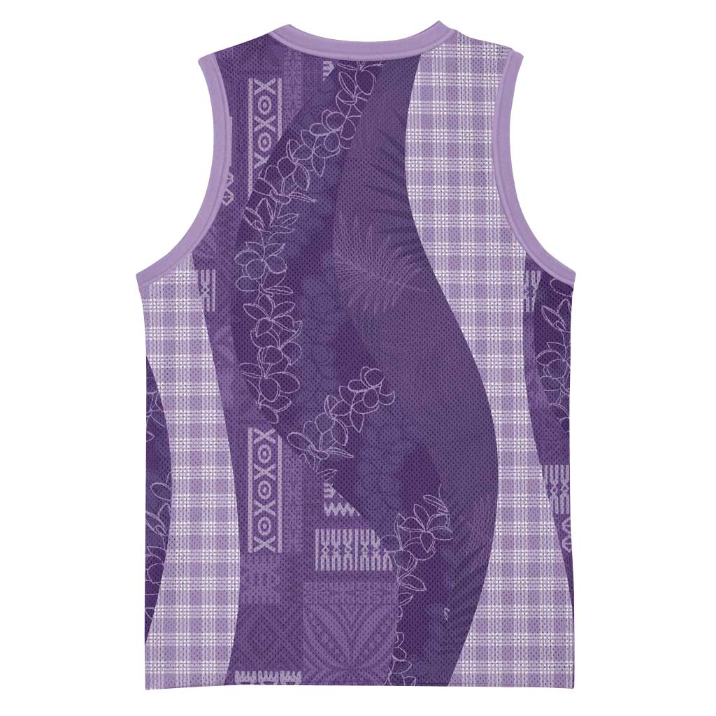 Polynesian Tribal Pattern Patchwork Picturesque Basketball Jersey Deep Violet