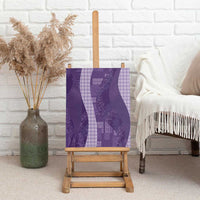 Polynesian Tribal Pattern Patchwork Picturesque Canvas Wall Art Deep Violet