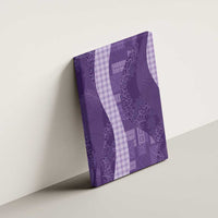 Polynesian Tribal Pattern Patchwork Picturesque Canvas Wall Art Deep Violet