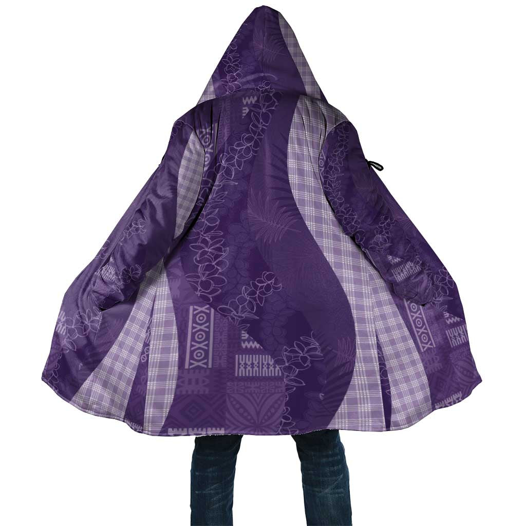 Polynesian Tribal Pattern Patchwork Picturesque Cloak Deep Violet