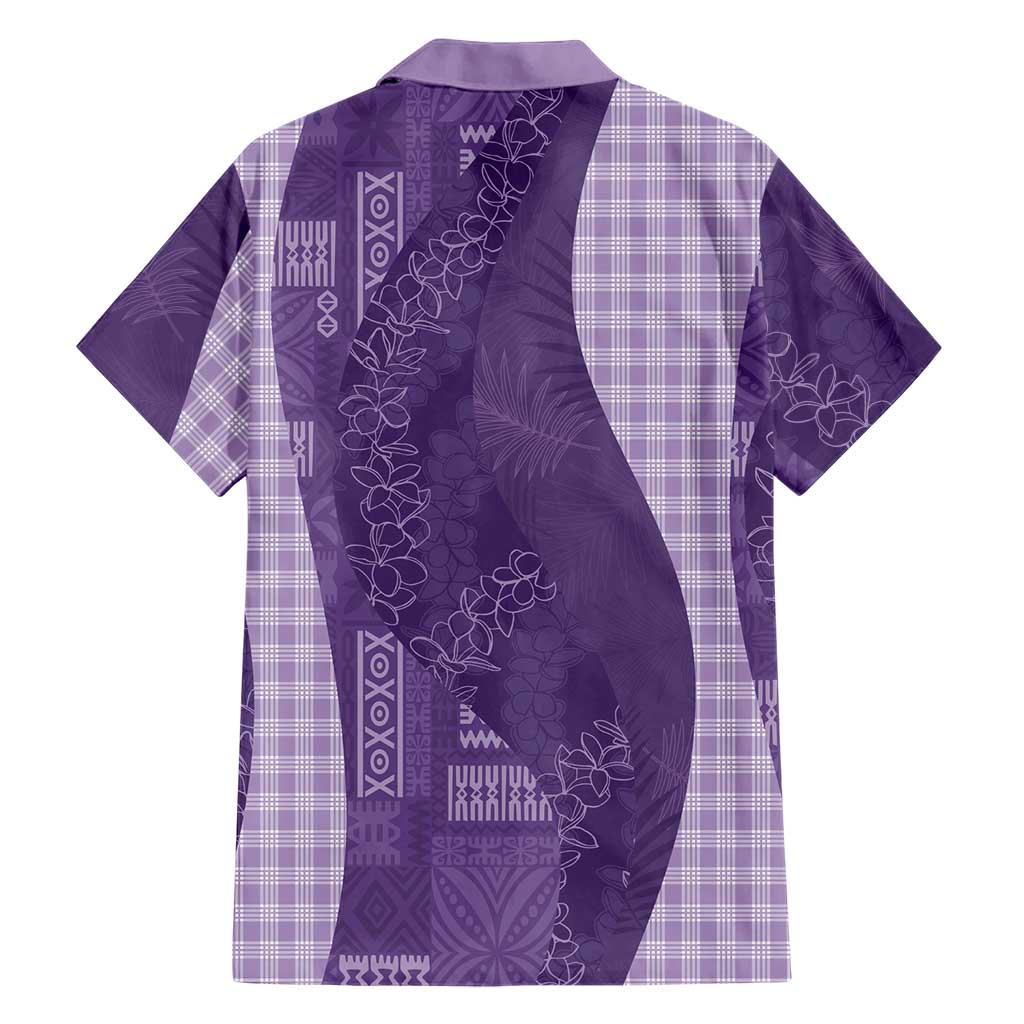 Polynesian Tribal Pattern Patchwork Picturesque Family Matching Off The Shoulder Long Sleeve Dress and Hawaiian Shirt Deep Violet LT7 - Polynesian Pride