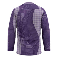Polynesian Tribal Pattern Patchwork Picturesque Hockey Jersey Deep Violet