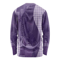 Polynesian Tribal Pattern Patchwork Picturesque Long Sleeve Shirt Deep Violet