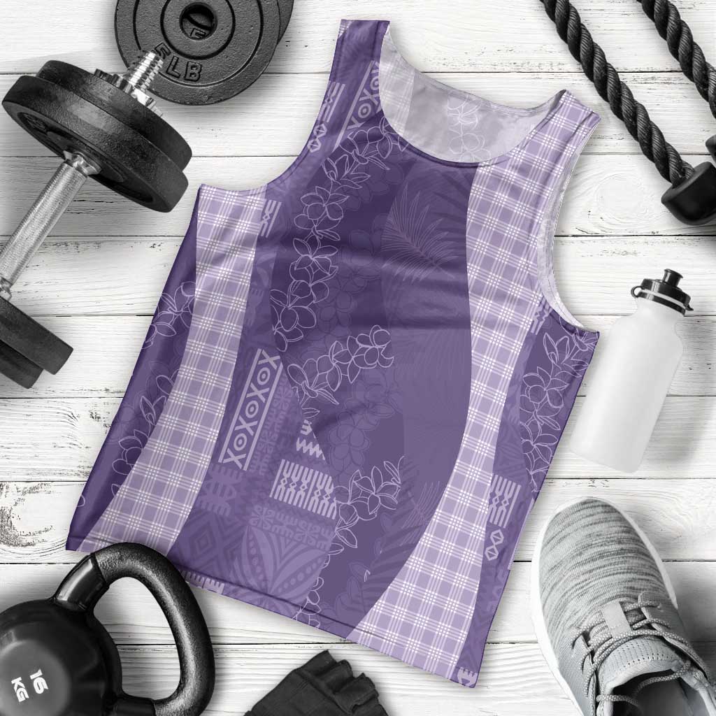Polynesian Tribal Pattern Patchwork Picturesque Men Tank Top Deep Violet
