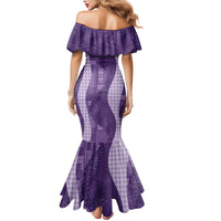 Polynesian Tribal Pattern Patchwork Picturesque Mermaid Dress Deep Violet LT7 - Polynesian Pride
