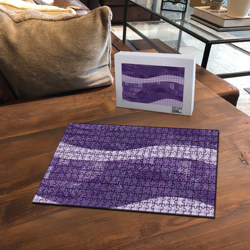 Polynesian Tribal Pattern Patchwork Picturesque Puzzle Deep Violet