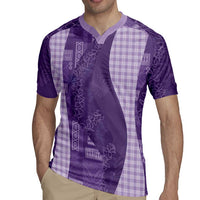 Polynesian Tribal Pattern Patchwork Picturesque Rugby Jersey Deep Violet