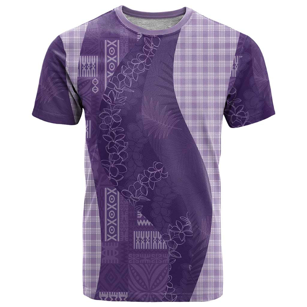 Polynesian Tribal Pattern Patchwork Picturesque T Shirt Deep Violet