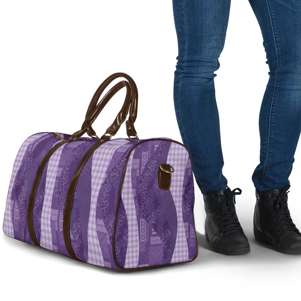 Polynesian Tribal Pattern Patchwork Picturesque Travel Bag Deep Violet