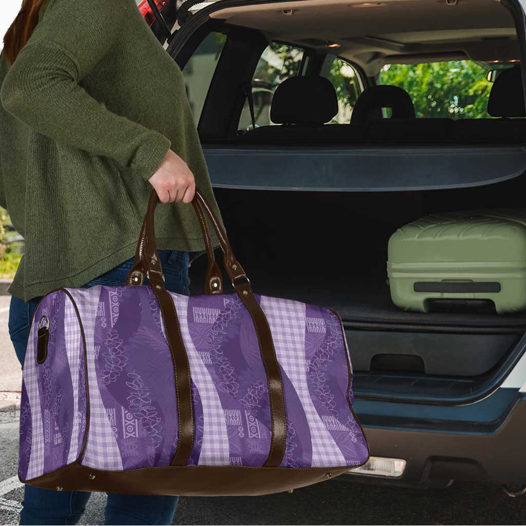 Polynesian Tribal Pattern Patchwork Picturesque Travel Bag Deep Violet