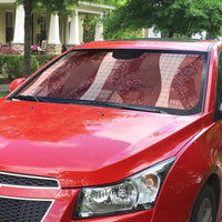 Polynesian Tribal Pattern Patchwork Picturesque Auto Sun Shade Crimson