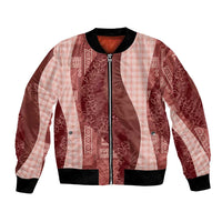 Polynesian Tribal Pattern Patchwork Picturesque Bomber Jacket Crimson LT7 Unisex Crimson - Polynesian Pride