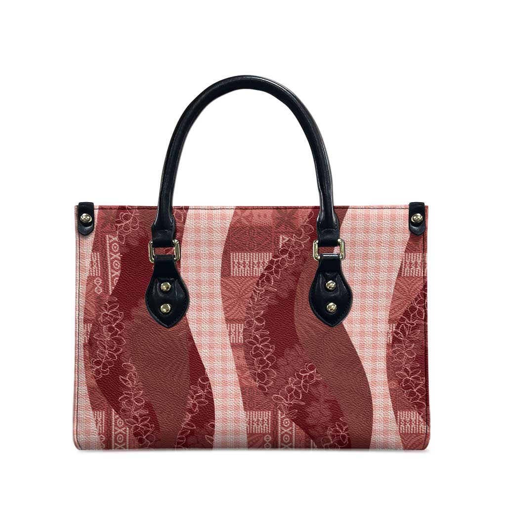 Polynesian Tribal Pattern Patchwork Picturesque Leather Bag Crimson