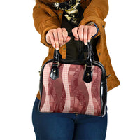 Polynesian Tribal Pattern Patchwork Picturesque Shoulder Handbag Crimson