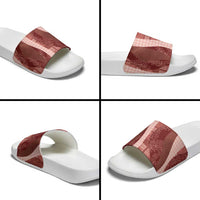 Polynesian Tribal Pattern Patchwork Picturesque Slide Sandals Crimson