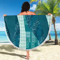 Polynesian Tribal Pattern Patchwork Picturesque Beach Blanket Oceanic